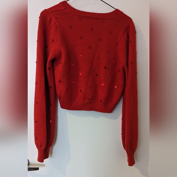 MAJORELLE - Sequin sweater in red, size XXS - Picture 3 of 9